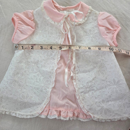 70s/80s Vintage Lace Pink Dress 3-6 months