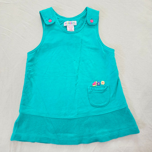 90s Vintage Gymboree Teal Cotton Dress 2t/3t