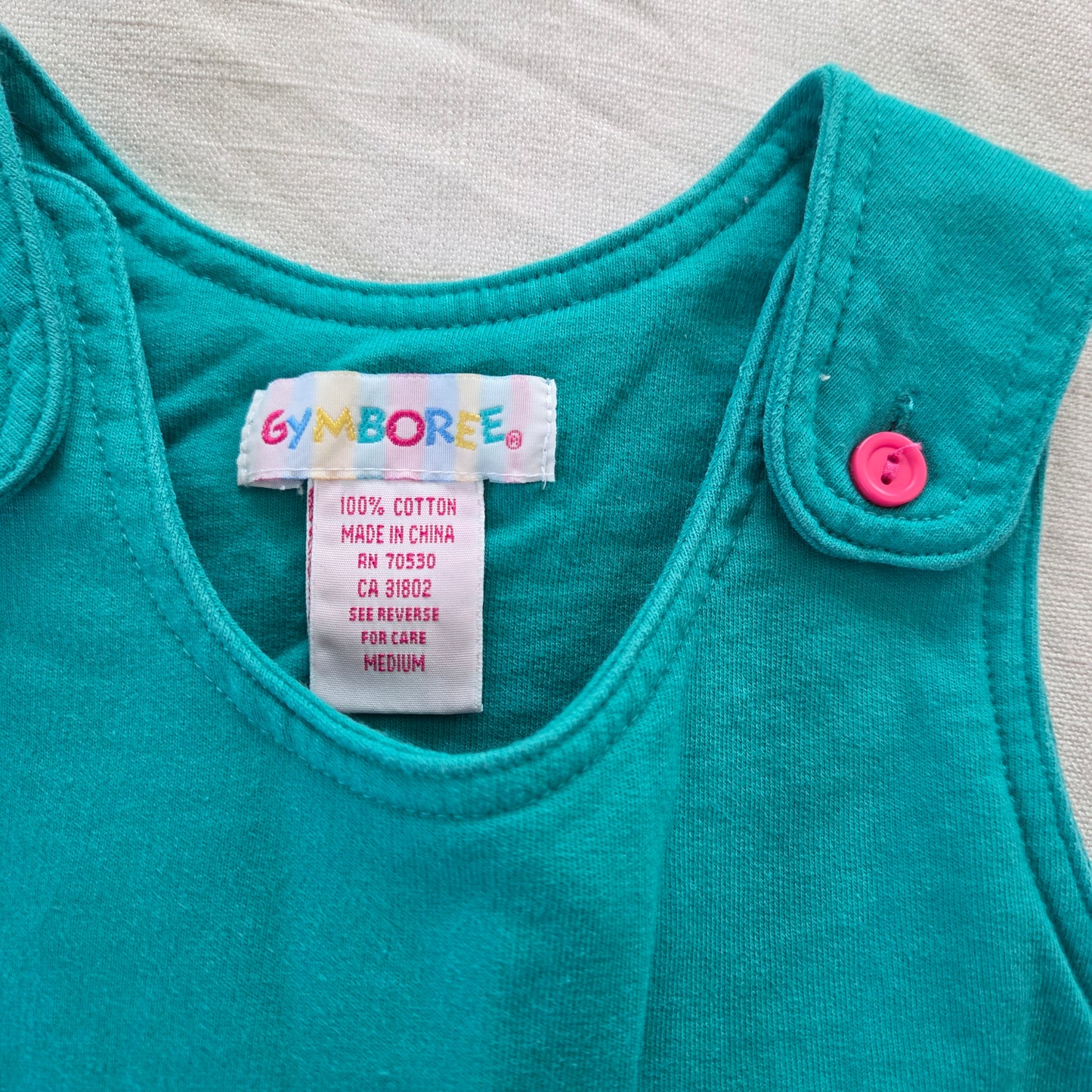90s Vintage Gymboree Teal Cotton Dress 2t/3t