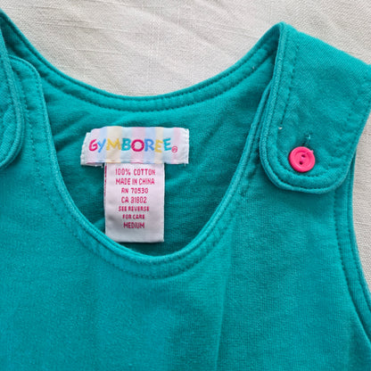 90s Vintage Gymboree Teal Cotton Dress 2t/3t
