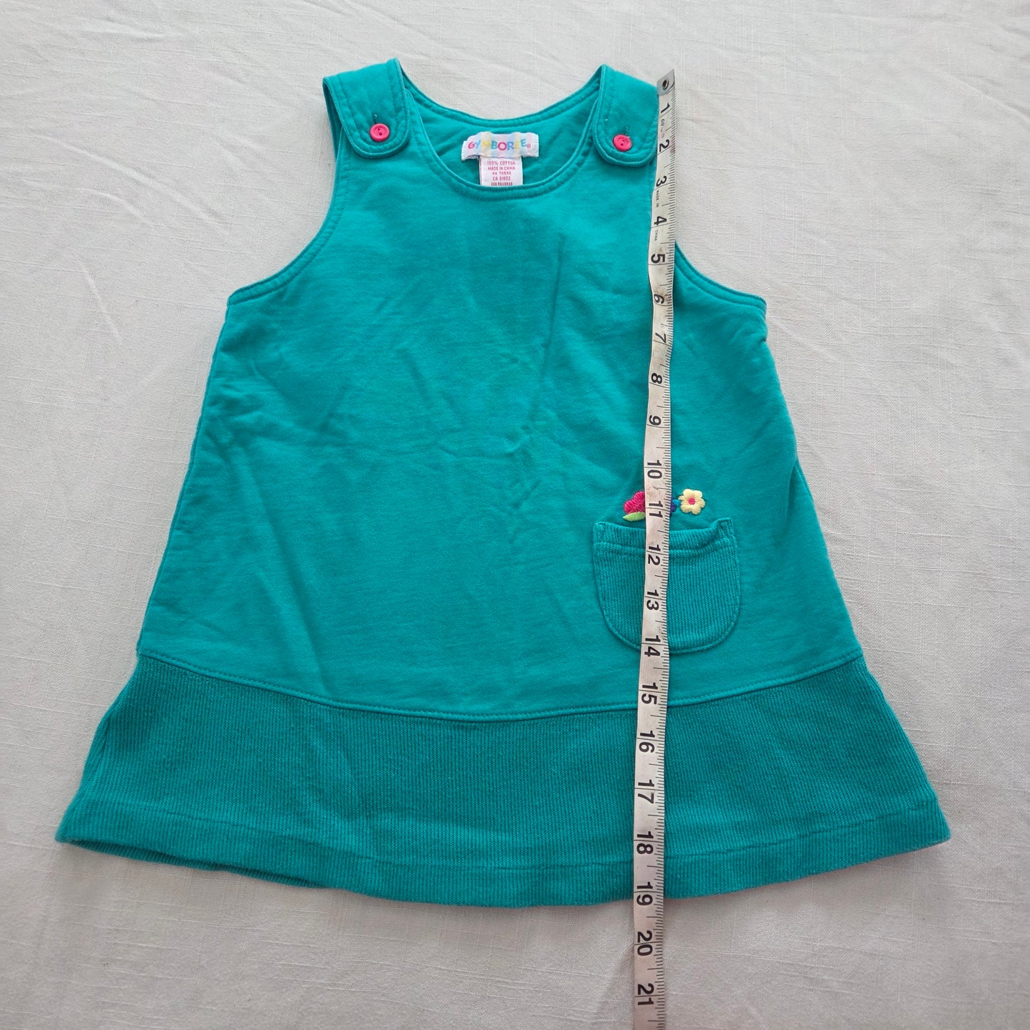 90s Vintage Gymboree Teal Cotton Dress 2t/3t