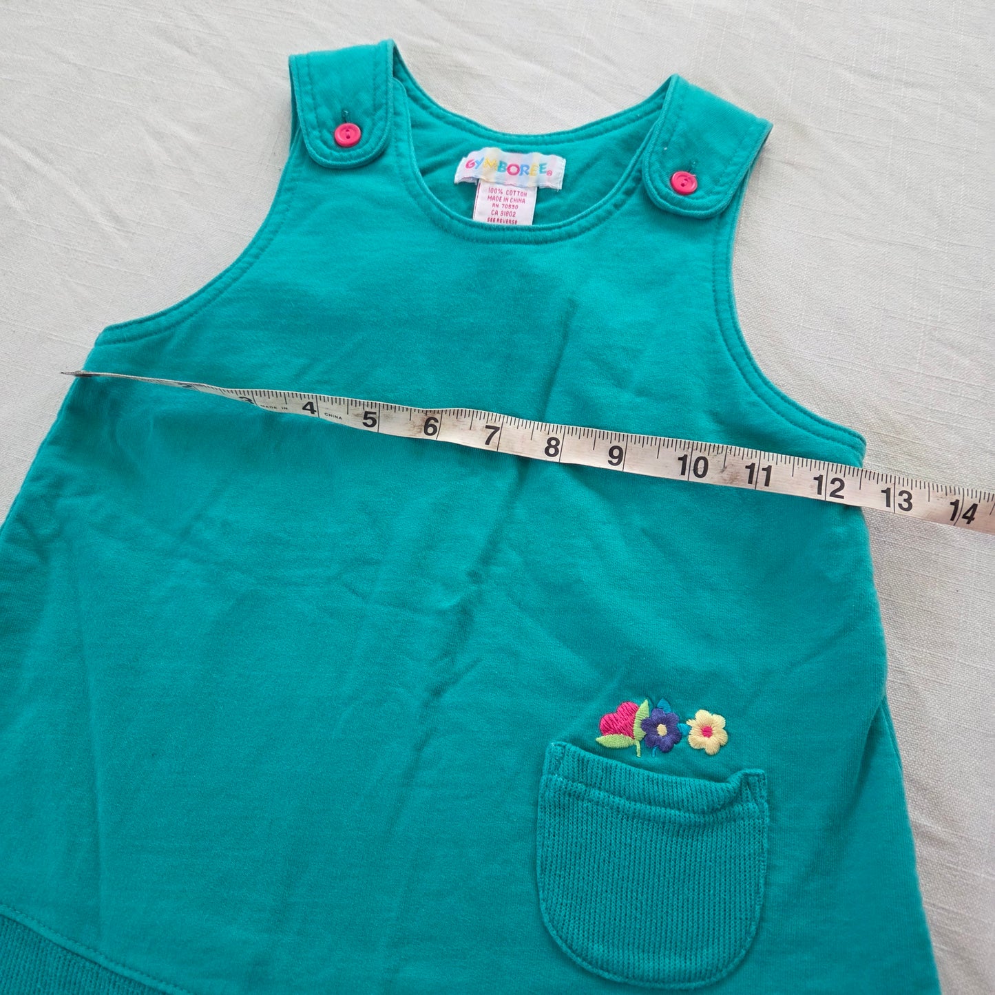 90s Vintage Gymboree Teal Cotton Dress 2t/3t