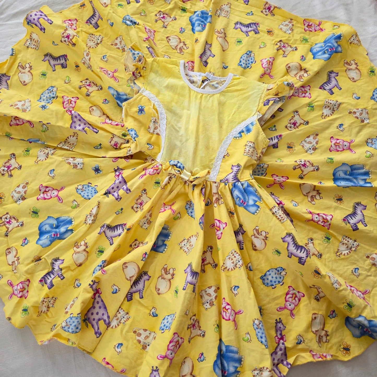 90s/Y2k Vintage Animals Full Circle Dress 4t