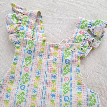 70s Vintage Healthtex Floral Overalls 12-18 months