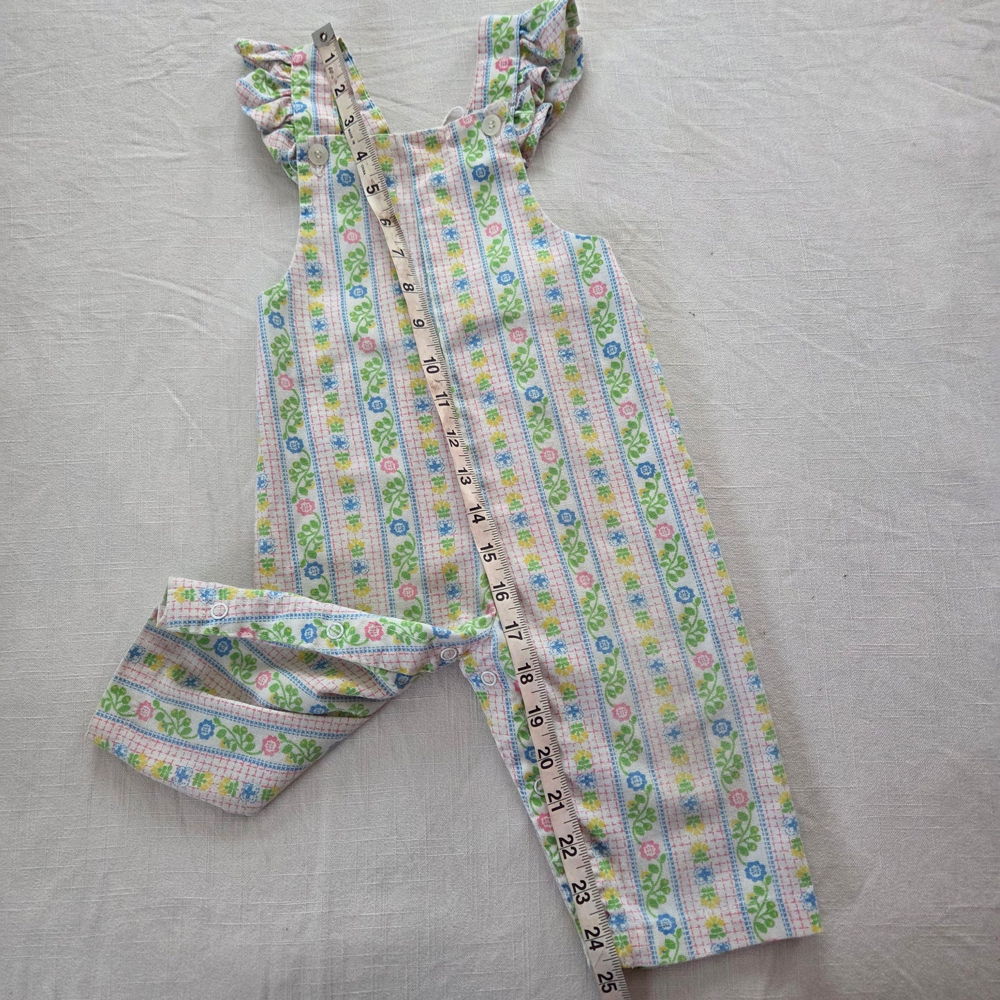 70s Vintage Healthtex Floral Overalls 12-18 months