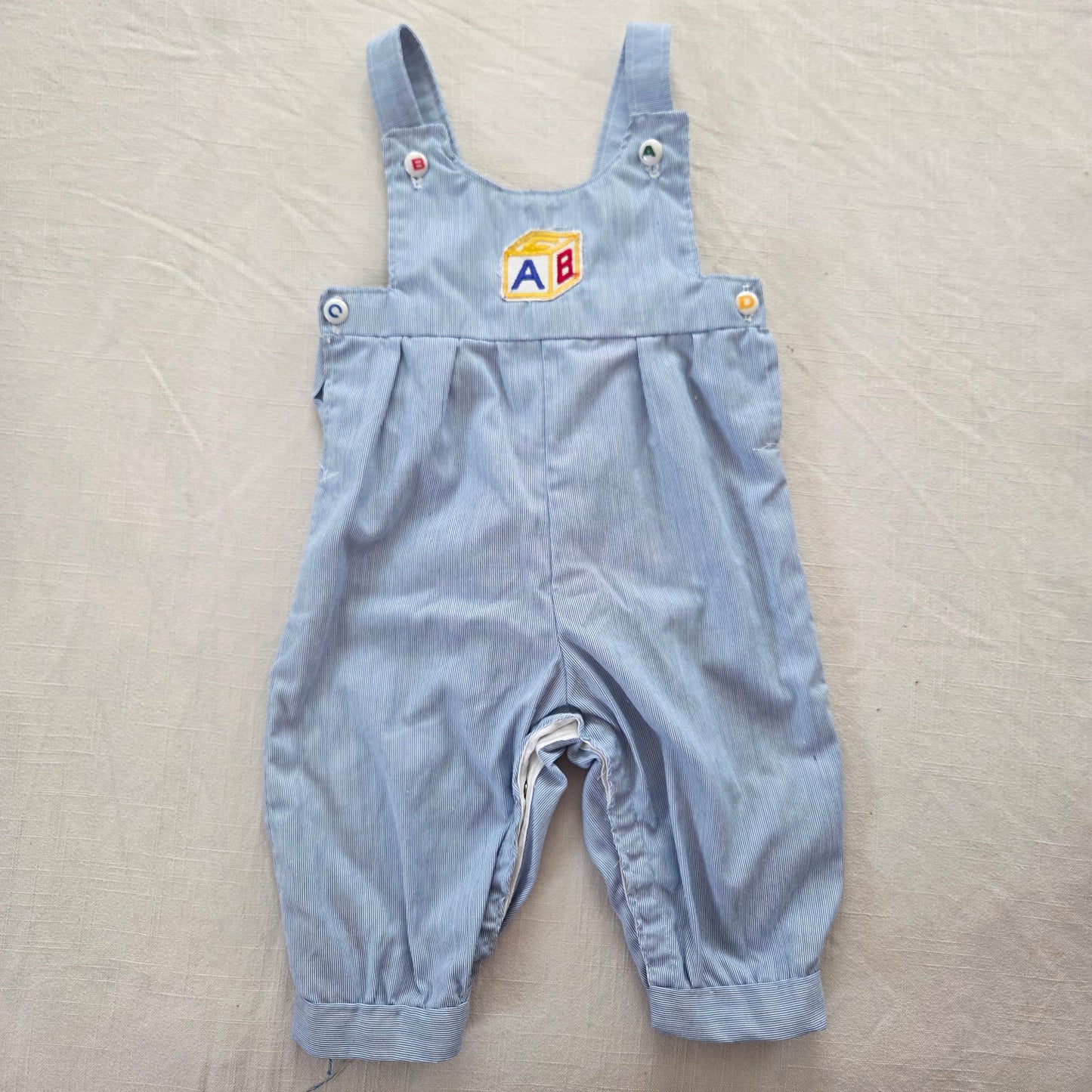 80s Vintage Toy Block Overalls 6-9 months
