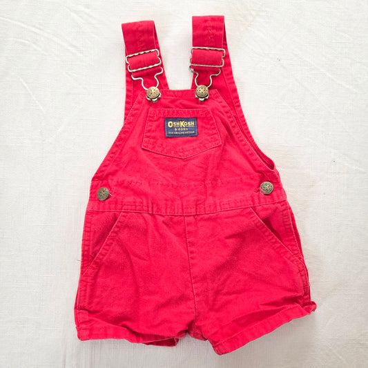 70s Vintage Oshkosh Red Shortalls 6-9 months