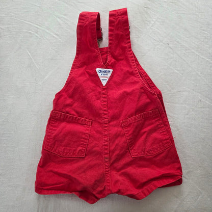 70s Vintage Oshkosh Red Shortalls 6-9 months