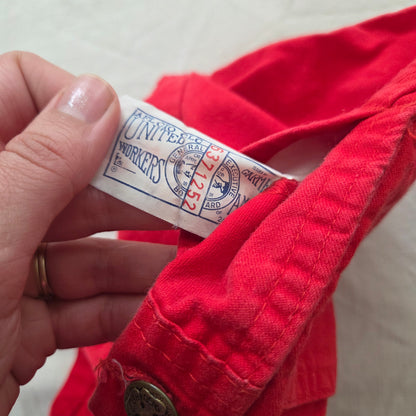 70s Vintage Oshkosh Red Shortalls 6-9 months