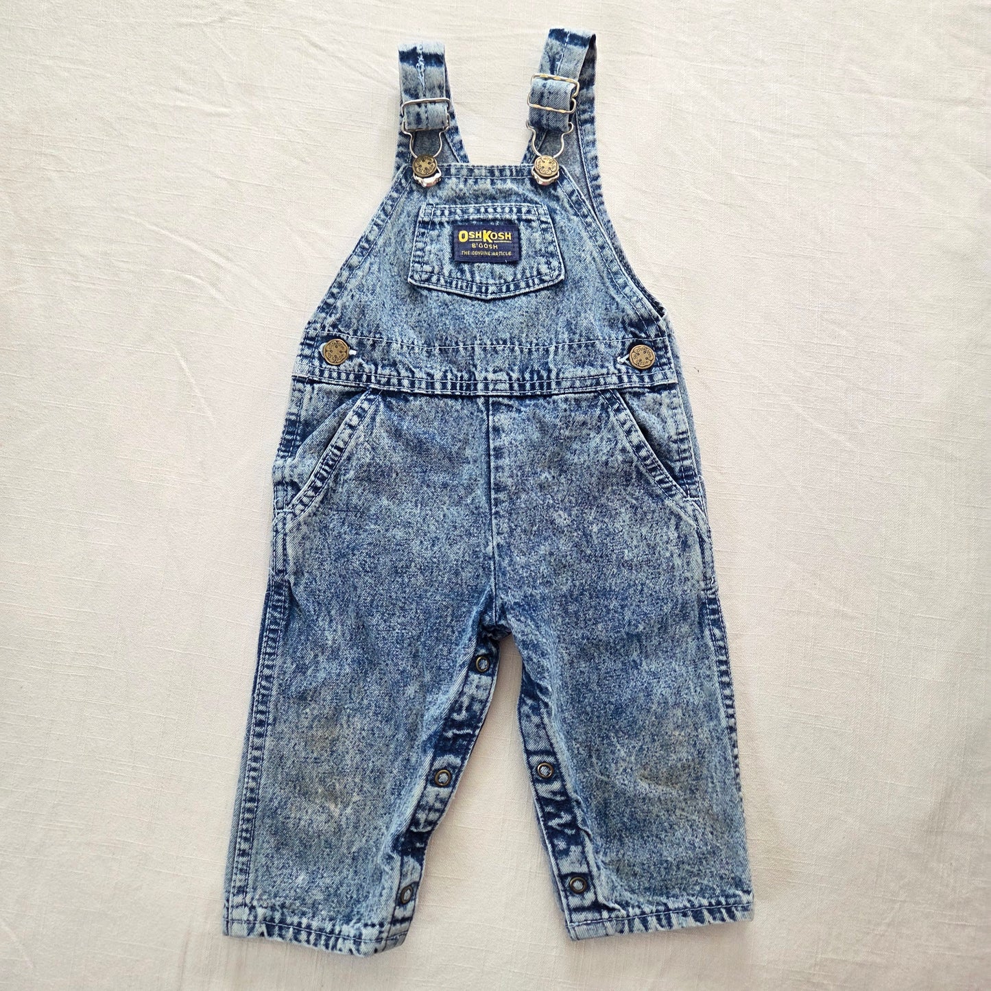 80s Vintage Oshkosh Acid Wash Overalls 12 months