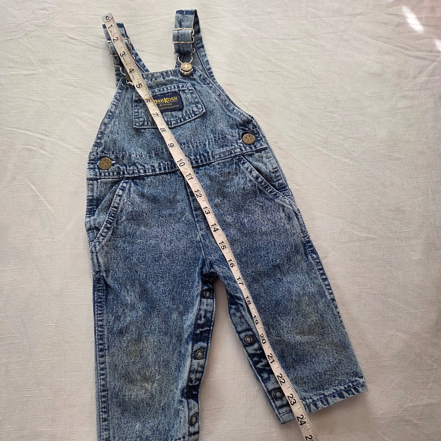 80s Vintage Oshkosh Acid Wash Overalls 12 months