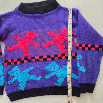 80s/90s Vintage Colorful Bear Knit Sweater 4t *flaw