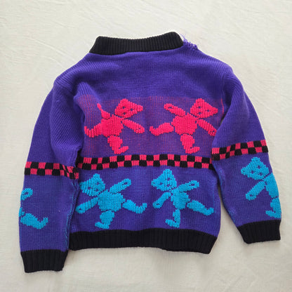 80s/90s Vintage Colorful Bear Knit Sweater 4t *flaw