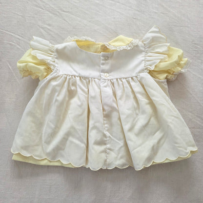80s Vintage Windmill Yellow Short Dress 3-6 months