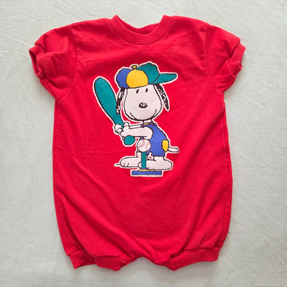 90s Vintage Snoopy Baseball Romper 18 months