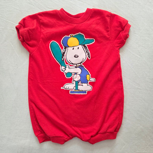 90s Vintage Snoopy Baseball Romper 18 months