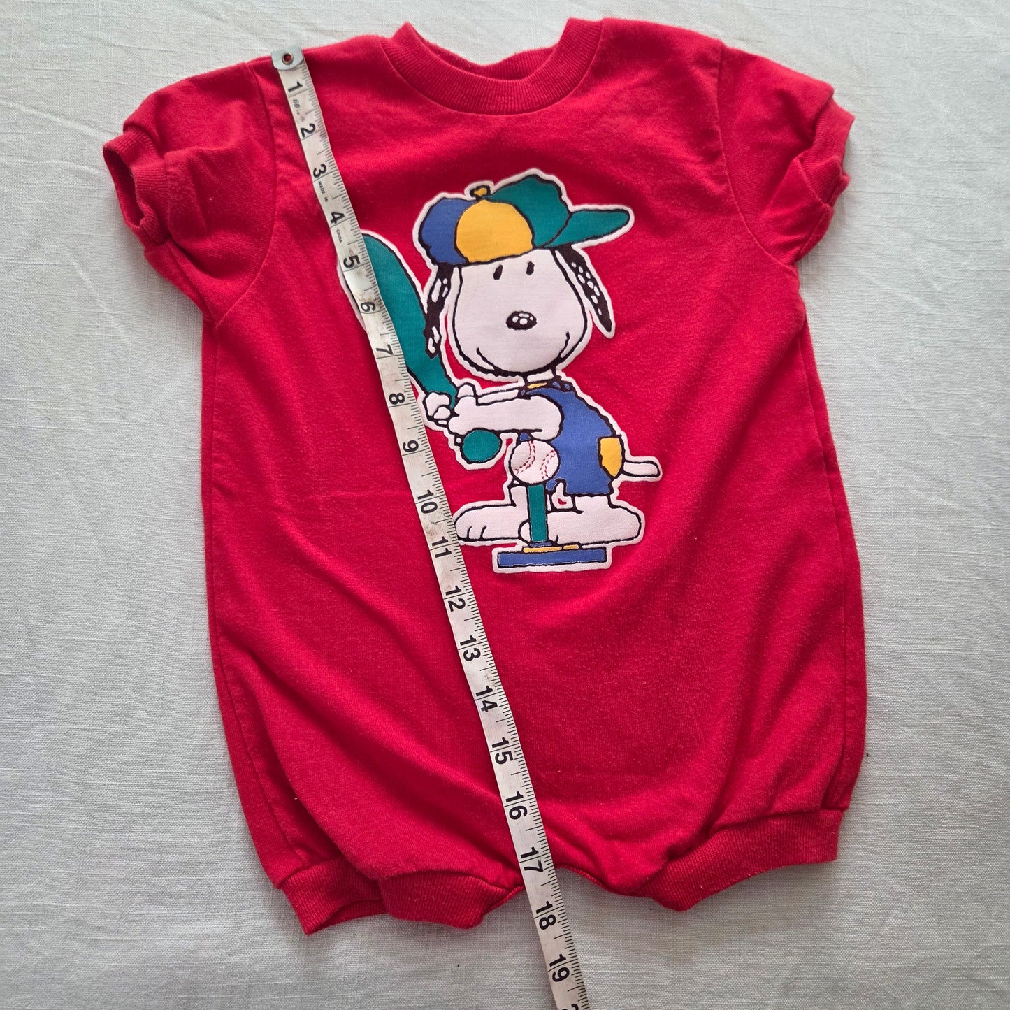 90s Vintage Snoopy Baseball Romper 18 months