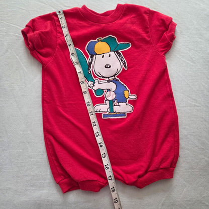 90s Vintage Snoopy Baseball Romper 18 months