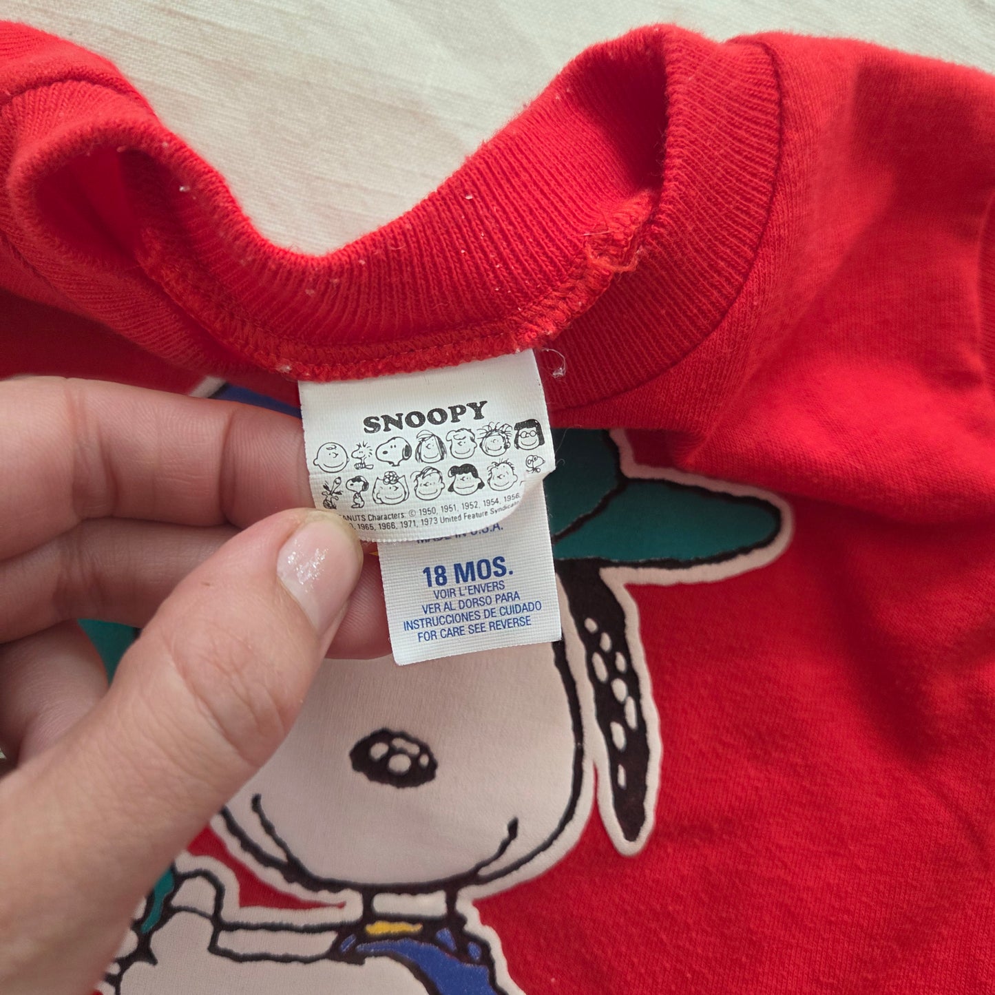 90s Vintage Snoopy Baseball Romper 18 months