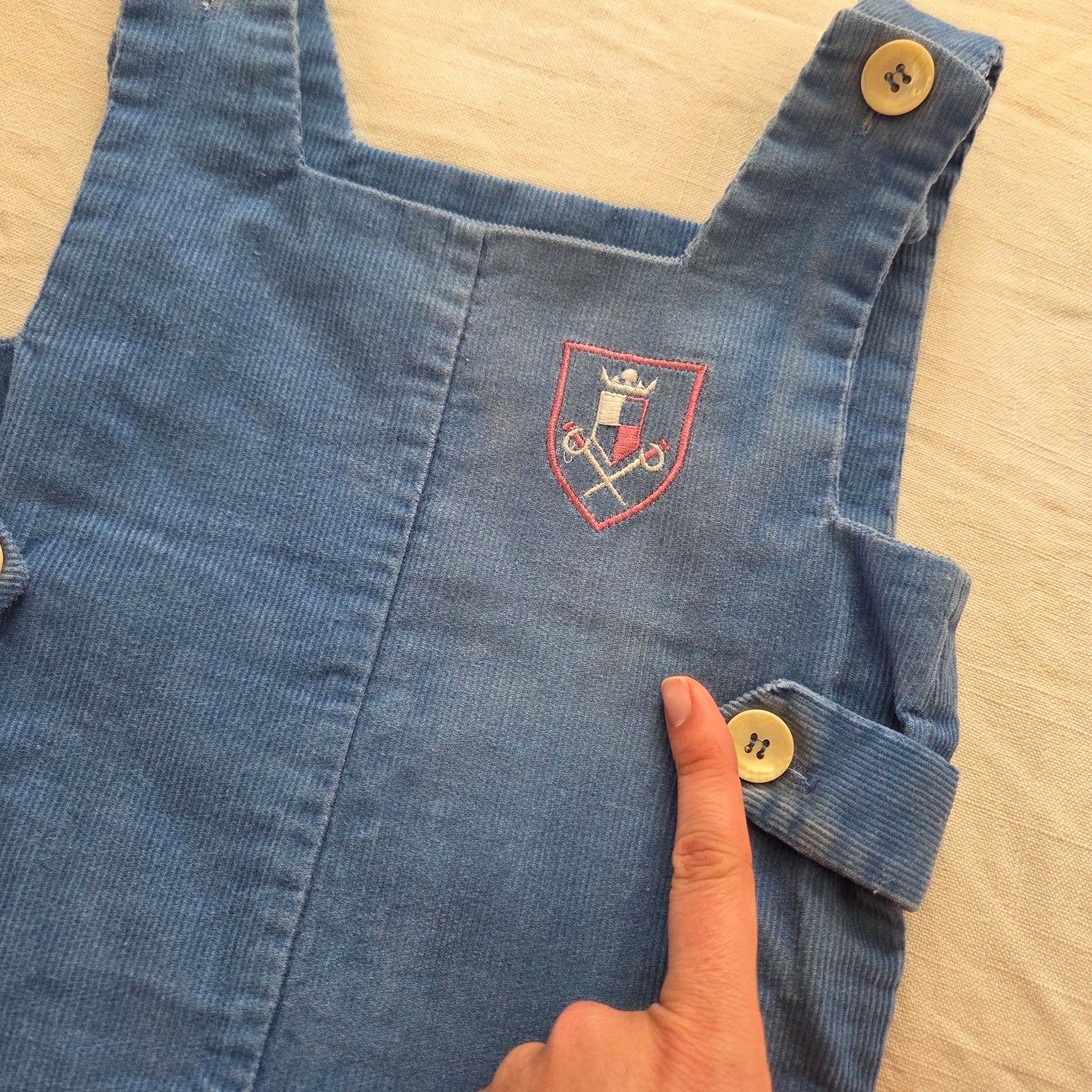 70s Vintage Blue Crest Embroidered Long Jon 3t