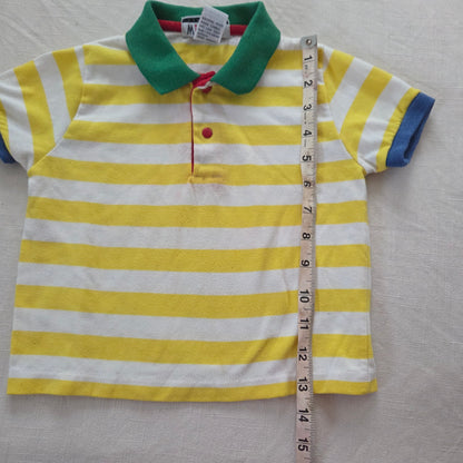 90s Vintage Yellow Striped Shirt 2t/3t