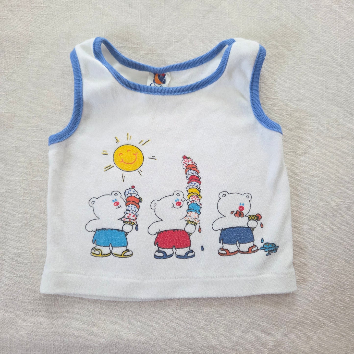 80s Vintage Ice Cream Bears Tank Top 3-6 months