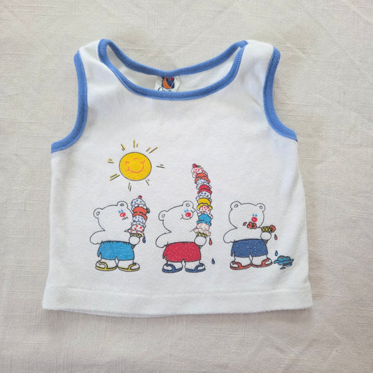 80s Vintage Ice Cream Bears Tank Top 3-6 months