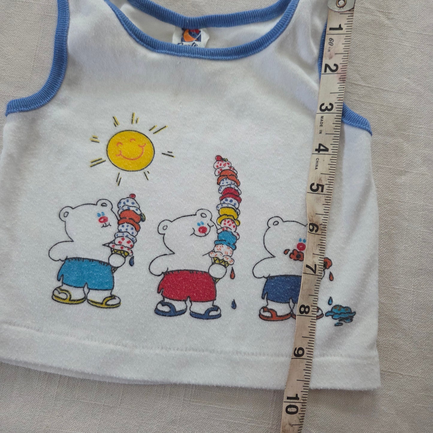 80s Vintage Ice Cream Bears Tank Top 3-6 months