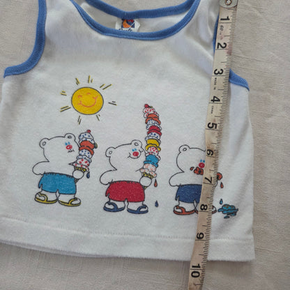 80s Vintage Ice Cream Bears Tank Top 3-6 months