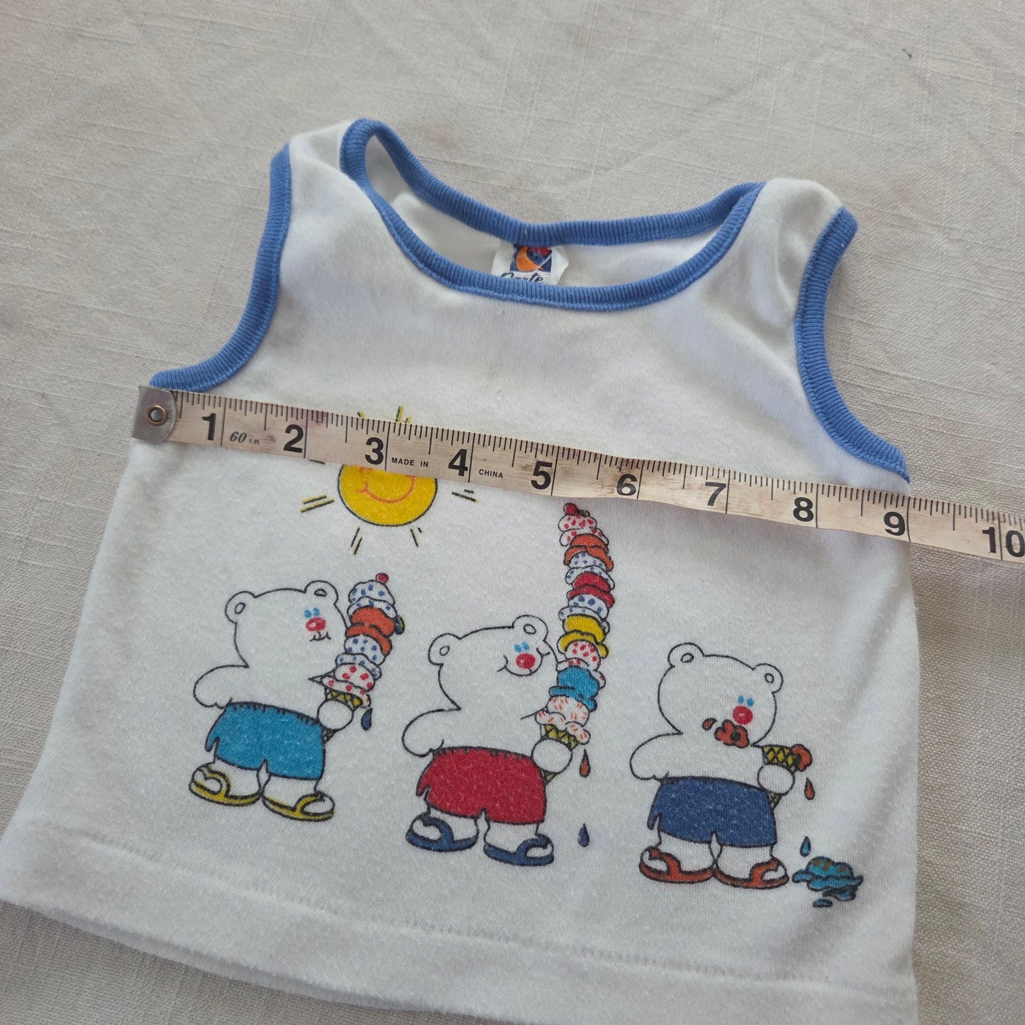 80s Vintage Ice Cream Bears Tank Top 3-6 months