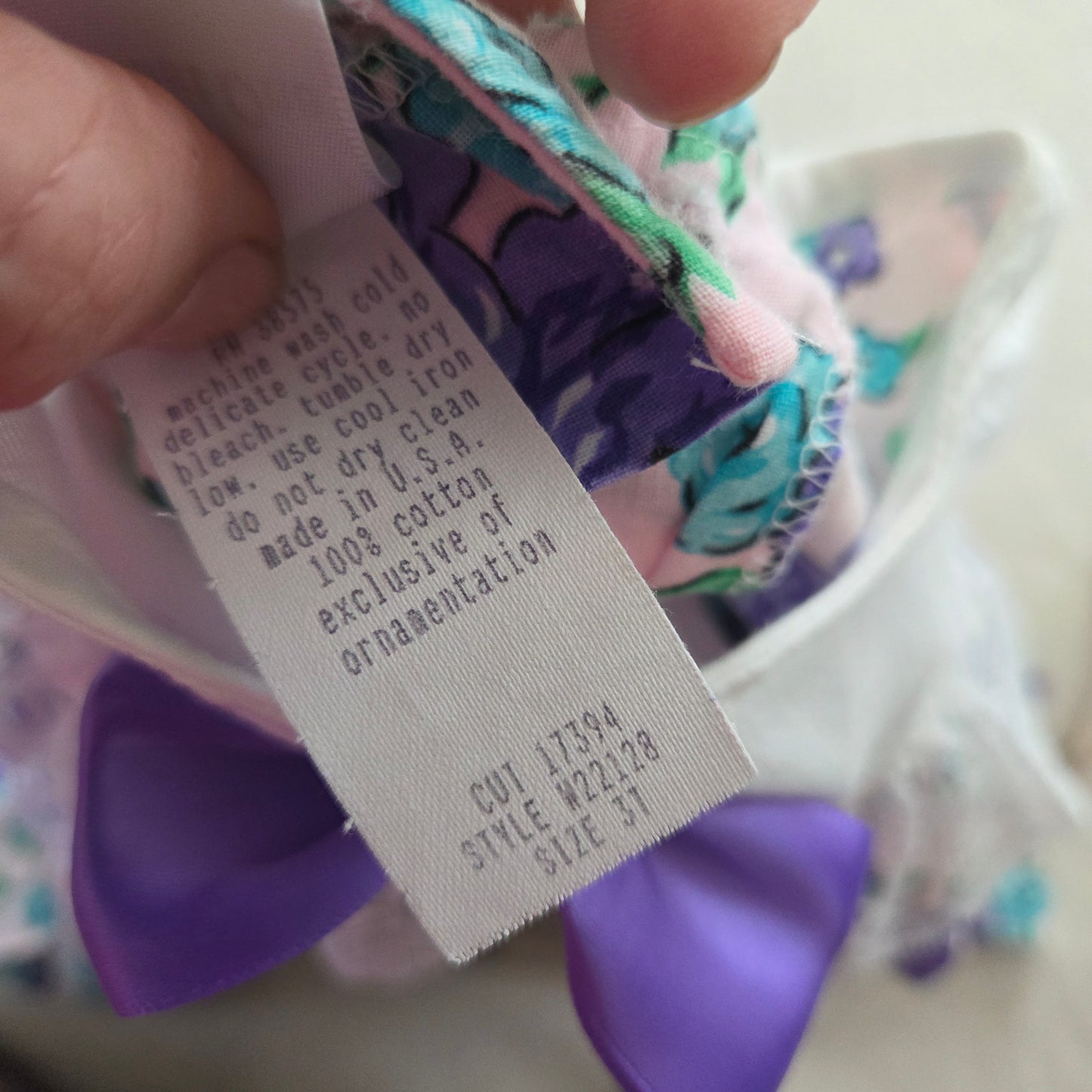 90s Vintage Purple Floral Cotton Dress 2t