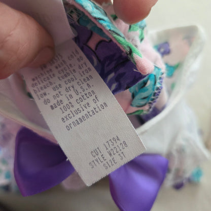 90s Vintage Purple Floral Cotton Dress 2t