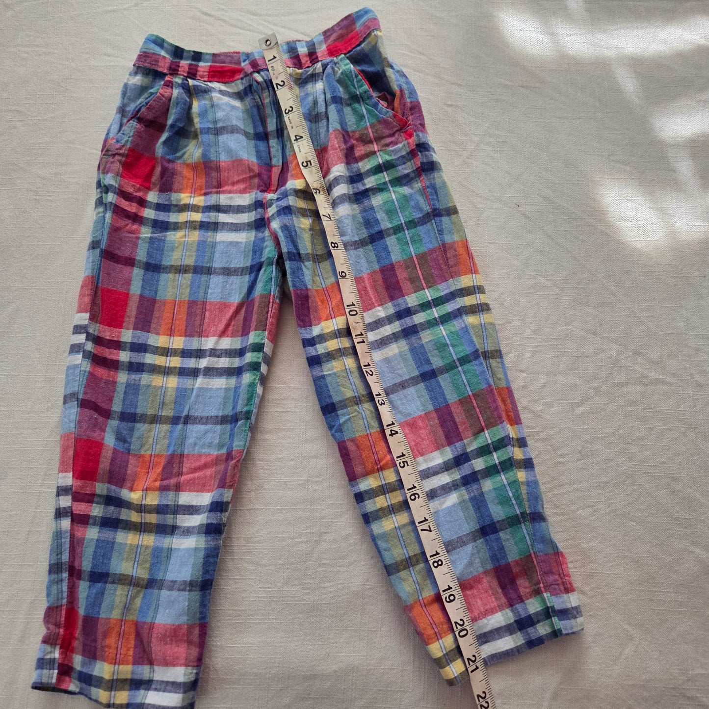 80s/90s Vintage Colorful Plaid Pants 3t