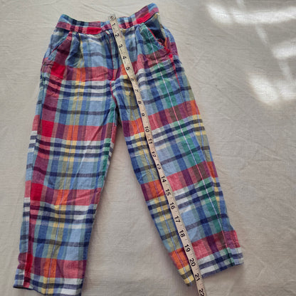 80s/90s Vintage Colorful Plaid Pants 3t