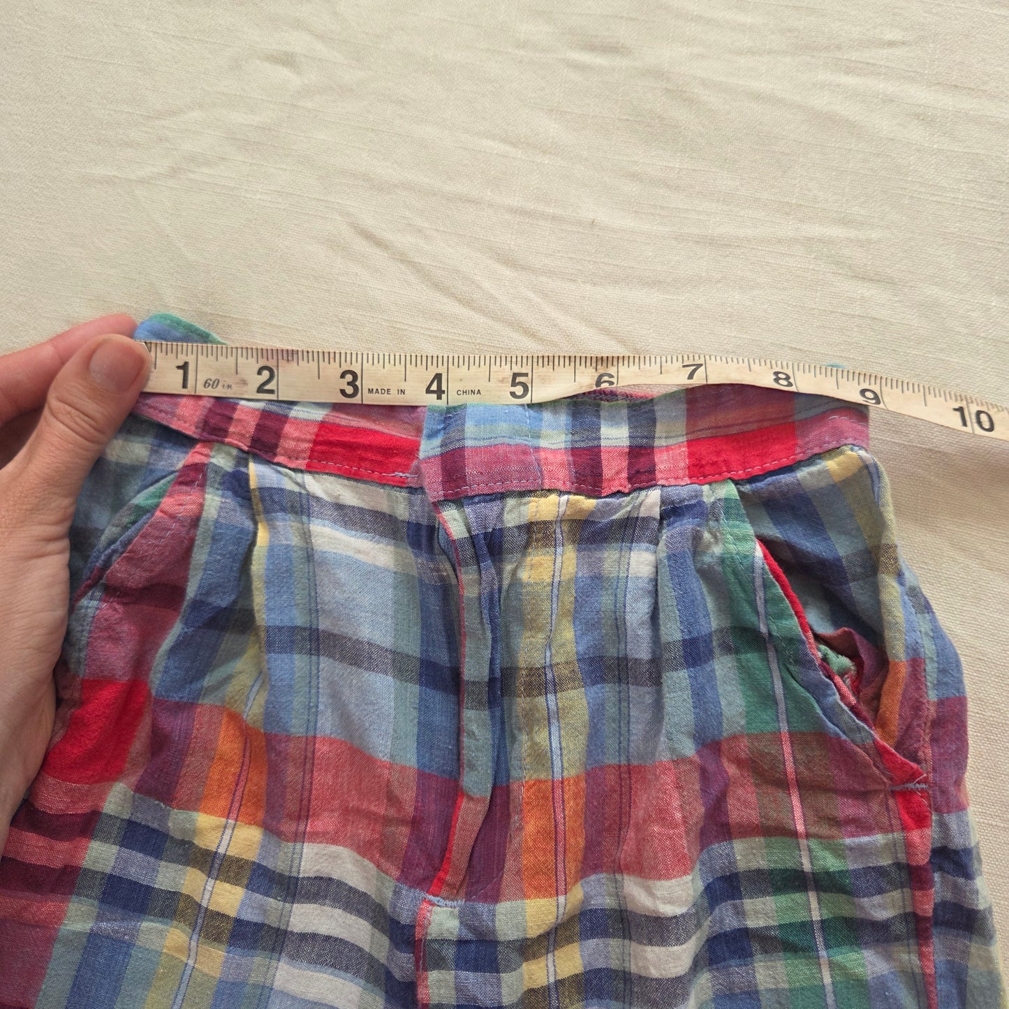 80s/90s Vintage Colorful Plaid Pants 3t