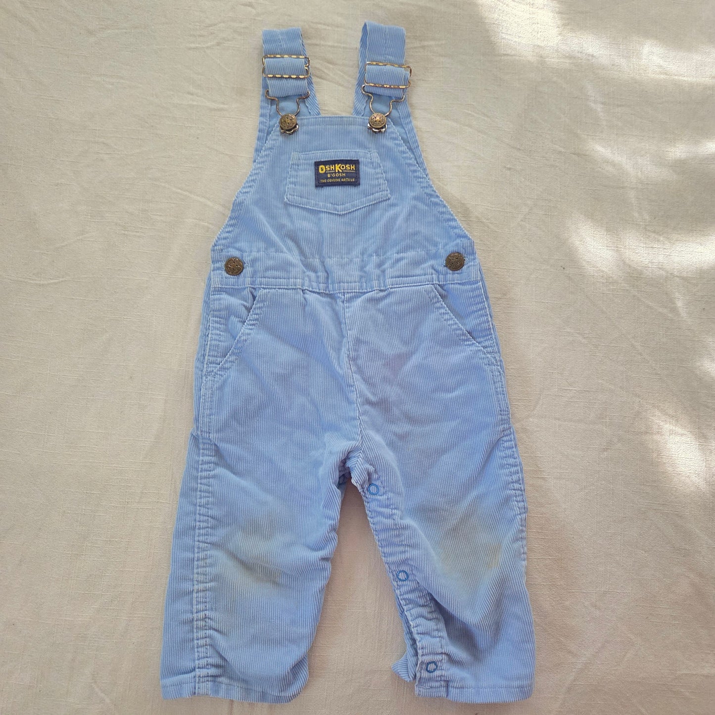 80s Vintage Oshkosh Blue Cord Overalls 18 months