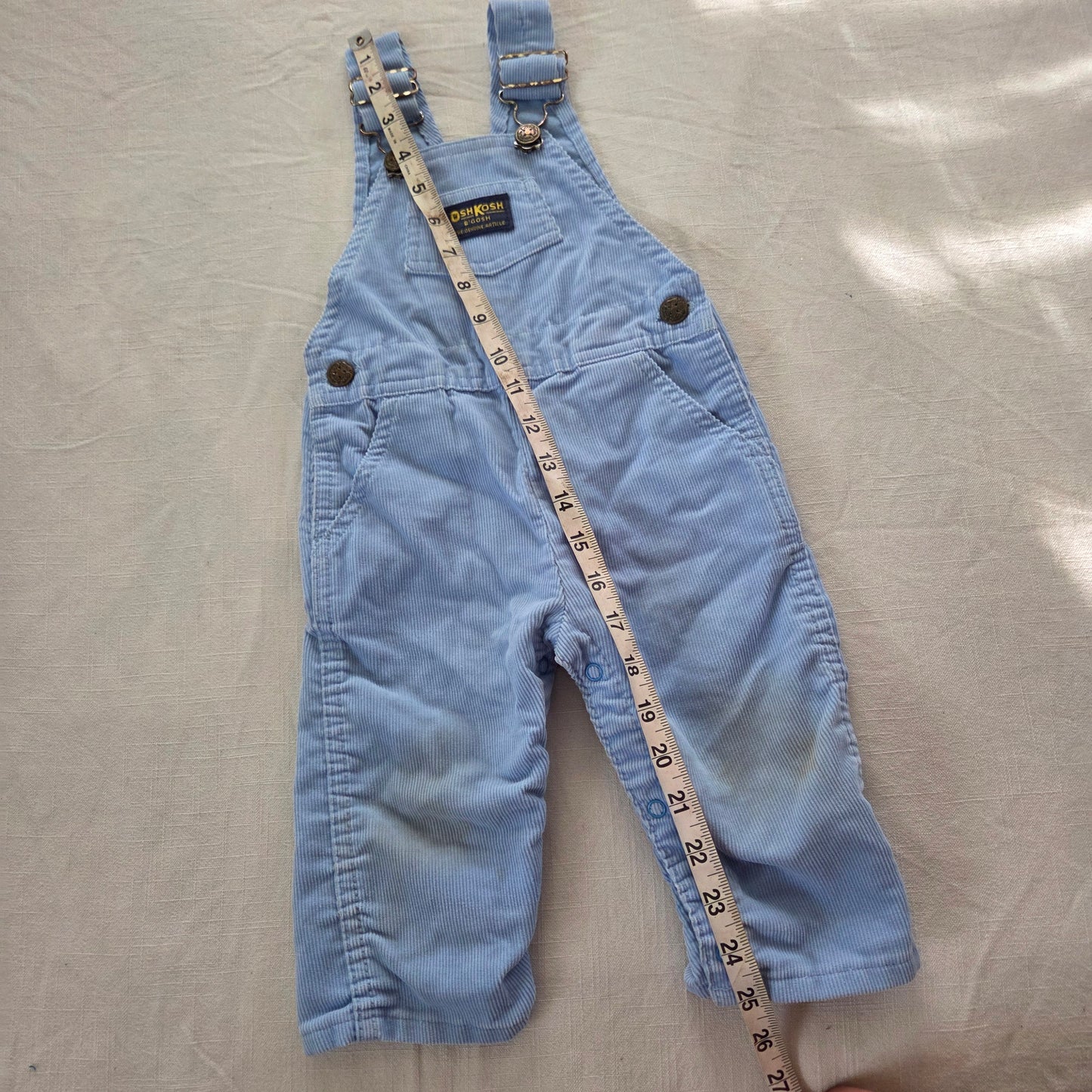 80s Vintage Oshkosh Blue Cord Overalls 18 months