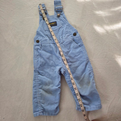 80s Vintage Oshkosh Blue Cord Overalls 18 months
