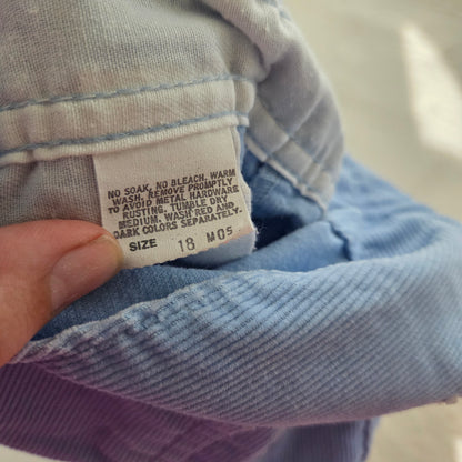 80s Vintage Oshkosh Blue Cord Overalls 18 months