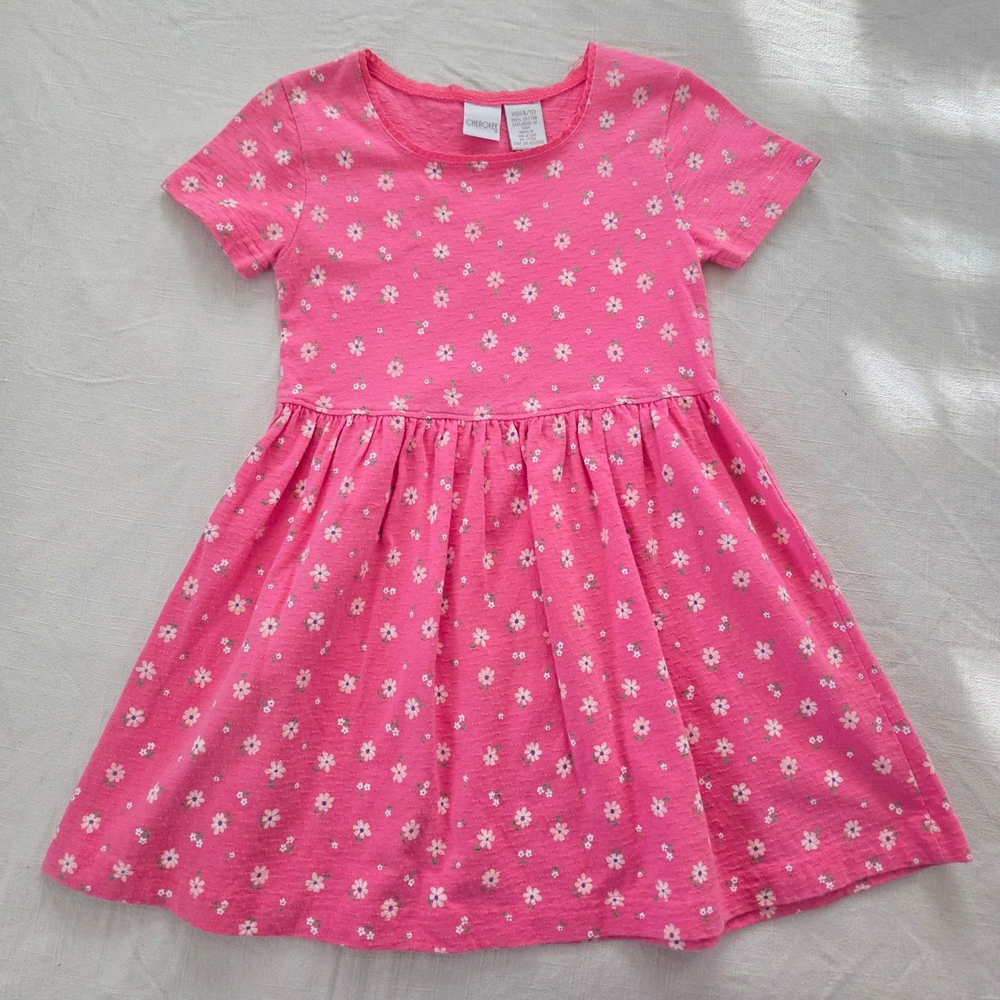 90s Vintage Floral 100% Cotton Dress 4t/5t