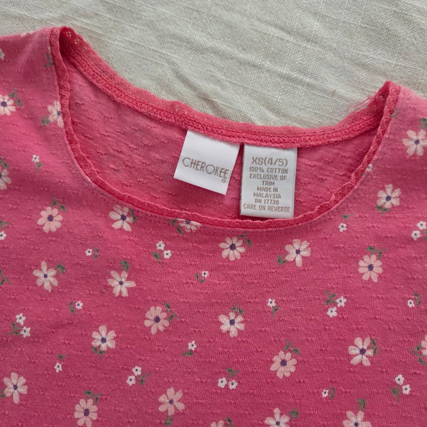 90s Vintage Floral 100% Cotton Dress 4t/5t