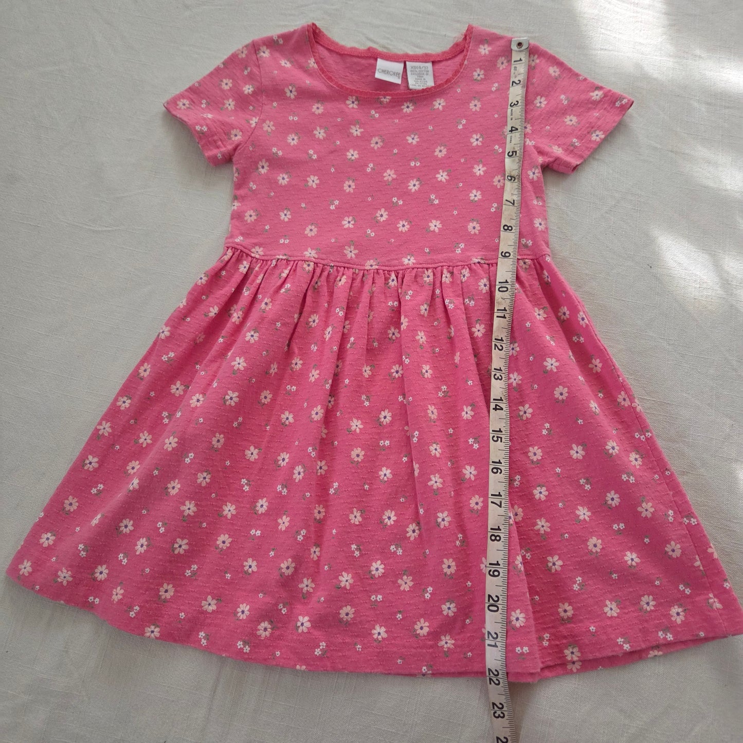90s Vintage Floral 100% Cotton Dress 4t/5t