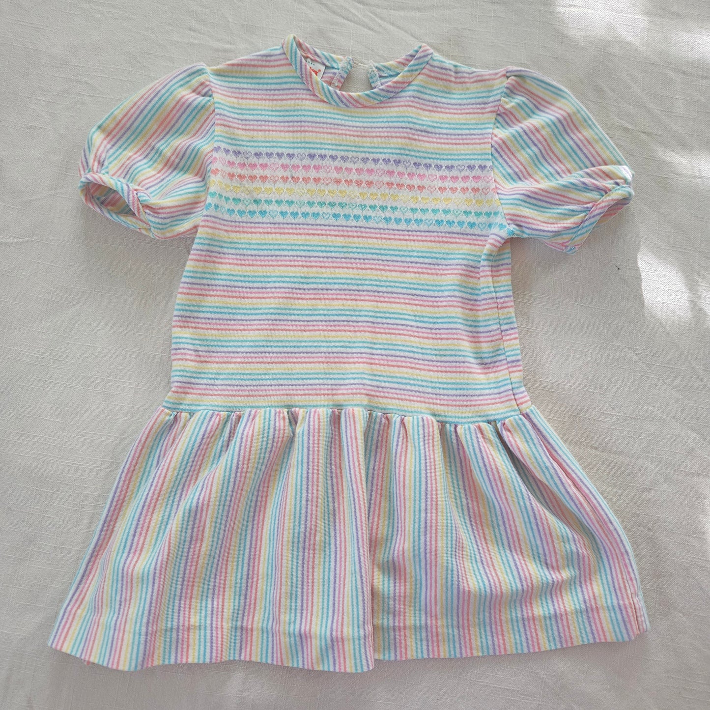 80s Vintage Healthtex Rainbow Heart Dress 4t