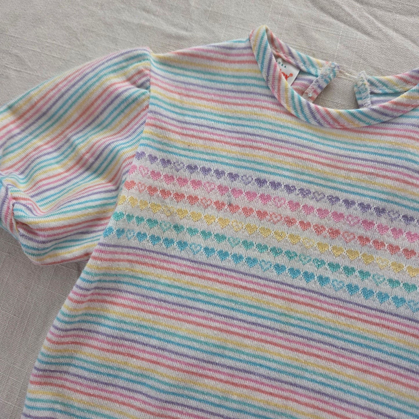 80s Vintage Healthtex Rainbow Heart Dress 4t