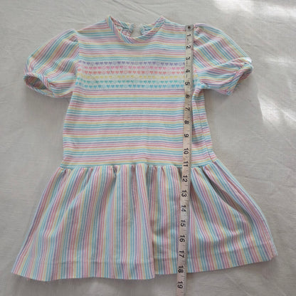 80s Vintage Healthtex Rainbow Heart Dress 4t