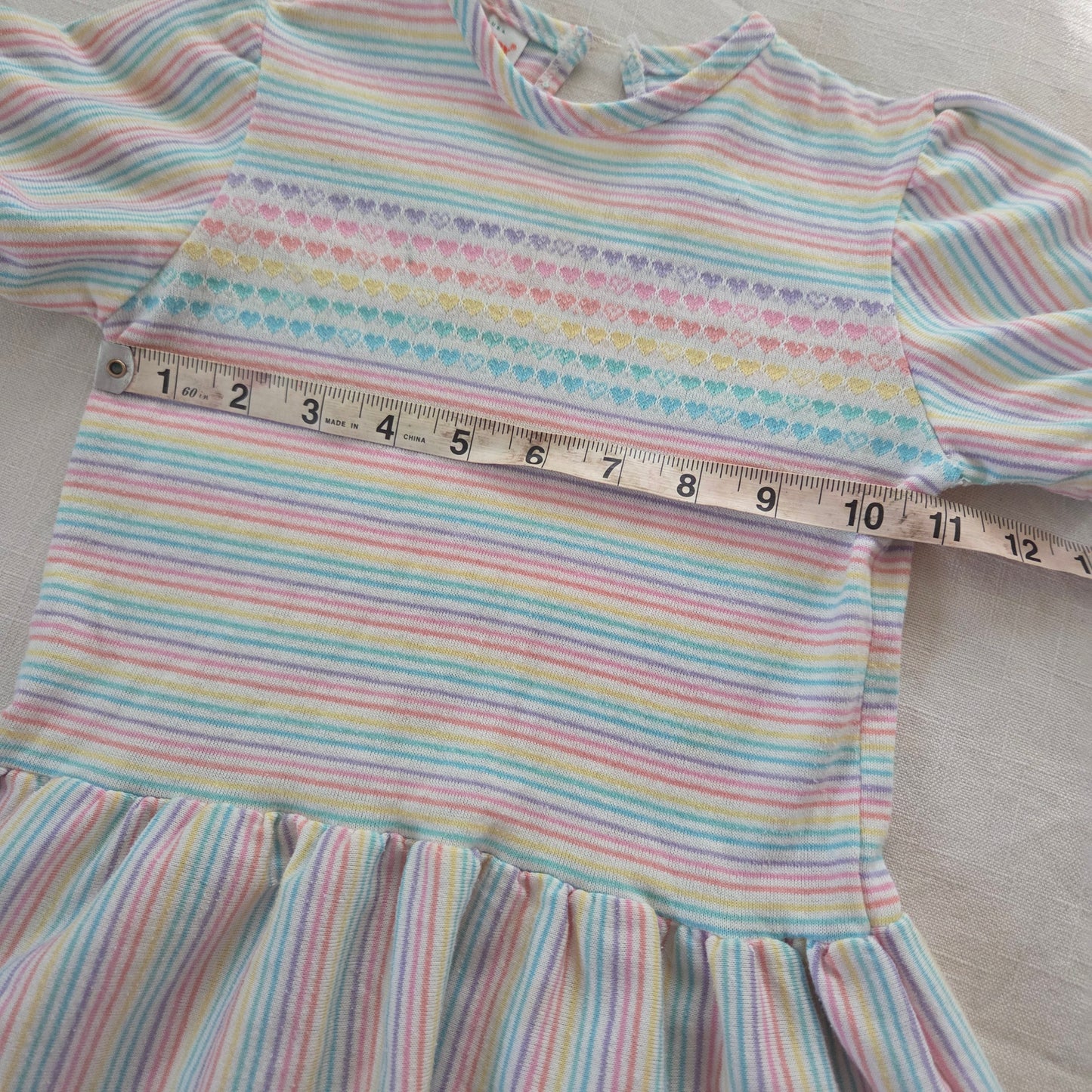 80s Vintage Healthtex Rainbow Heart Dress 4t