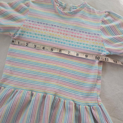 80s Vintage Healthtex Rainbow Heart Dress 4t