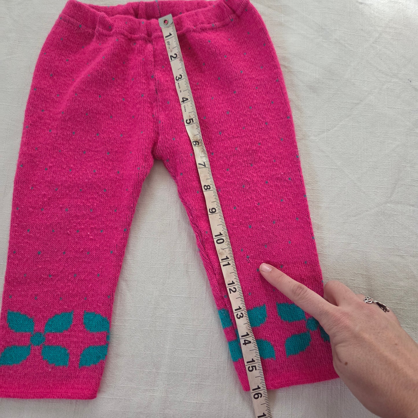 90s Vintage Knit Girly Pants 18 months