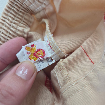 70s Vintage Tan + Red Pants 6 months