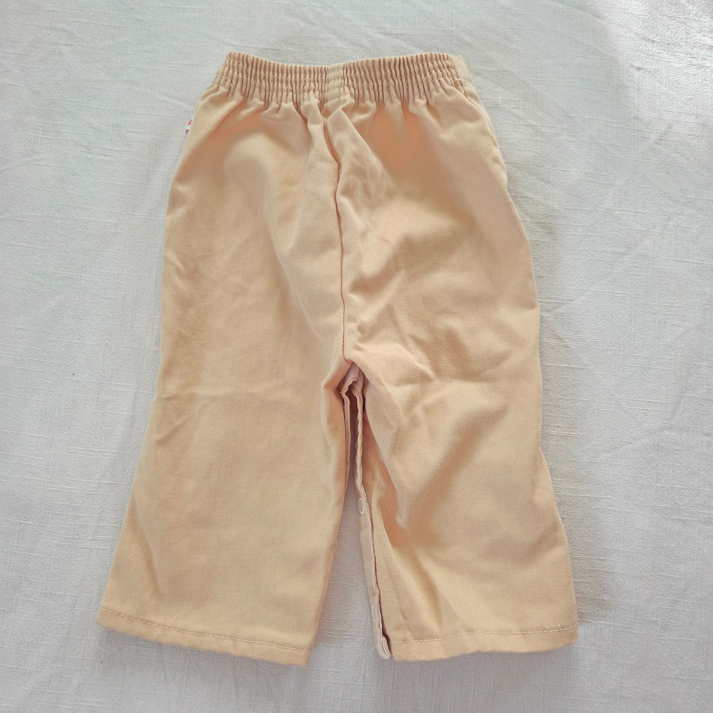 70s Vintage Tan + Red Pants 6 months